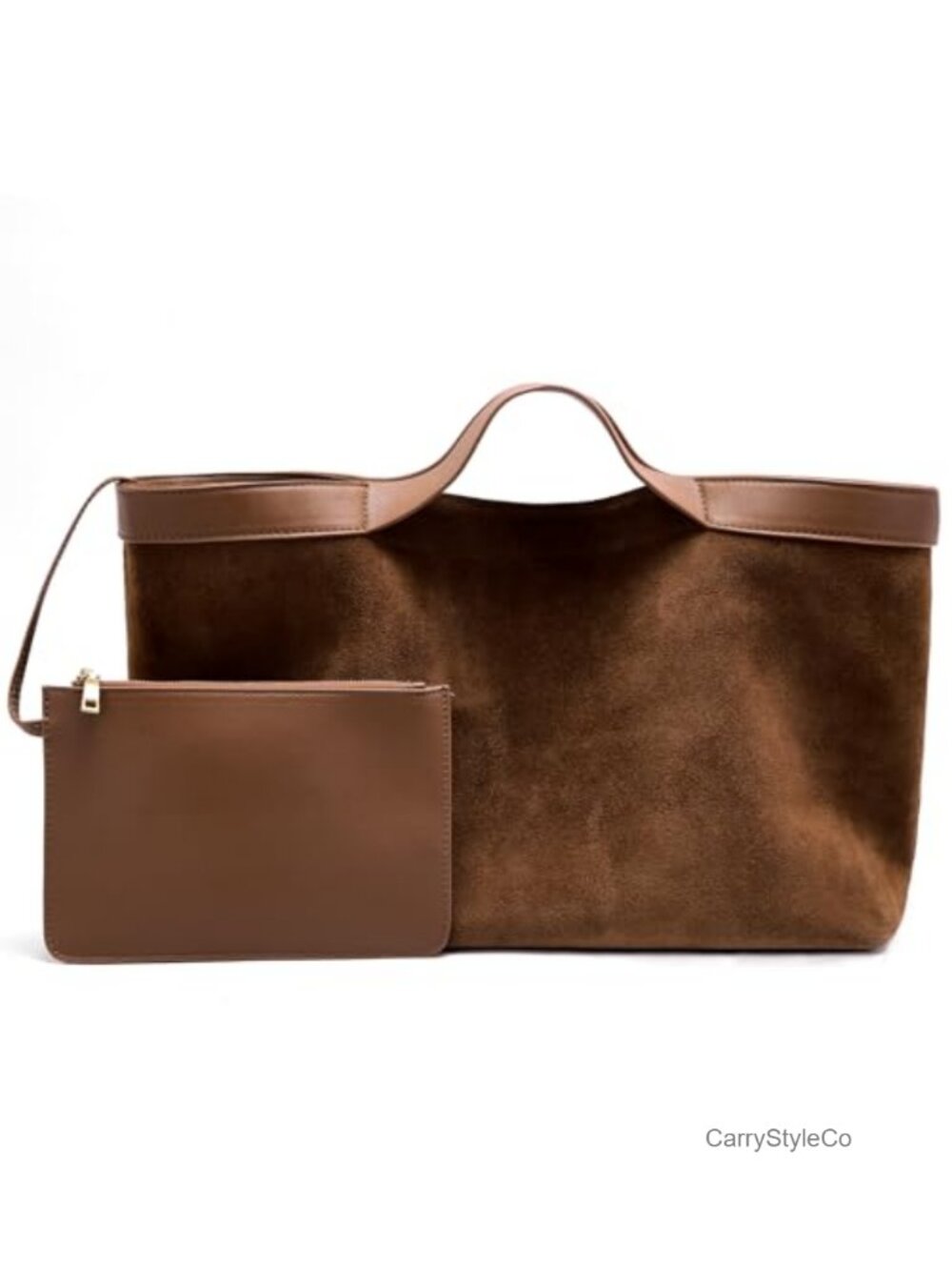 Genuine Suede Leather Tote Bag for Women Slouchy Shoulder Handbag